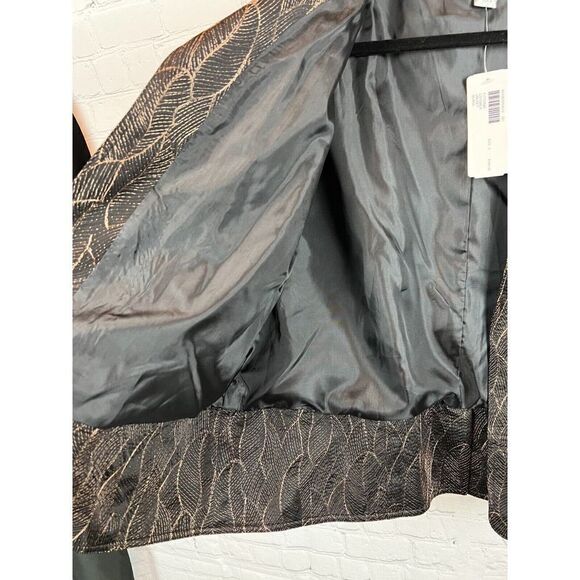 CHICO'S black golden embroidered open front lined jacket blazer 3 16/18 XL NWT - Picture 4 of 8